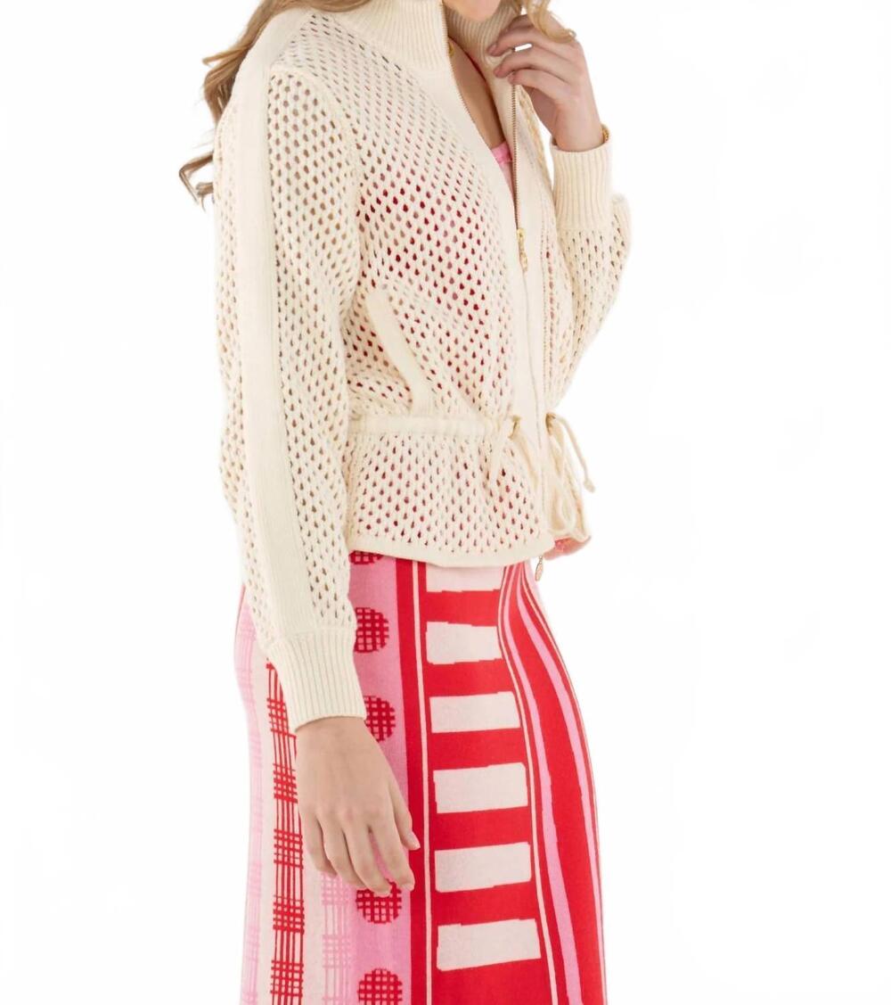 NEW EMILY MCCARTHY women's bailey bomber jacket in sandshell knit